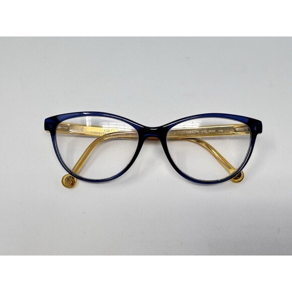 Carolina Herrera VHE677K Eyeglass Frames Only Blue Gold COL 0D99 52-17-140 main image 8